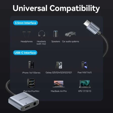 Vention Adaptador de Audio USB-C Macho a Jack 3.5mm Hembra y USB-C PD Hembra Gris BIGHA Vention Adaptador de Audio USB-C Macho a Jack 3.5mm Hembra y USB-C PD Hembra Gris BIGHA